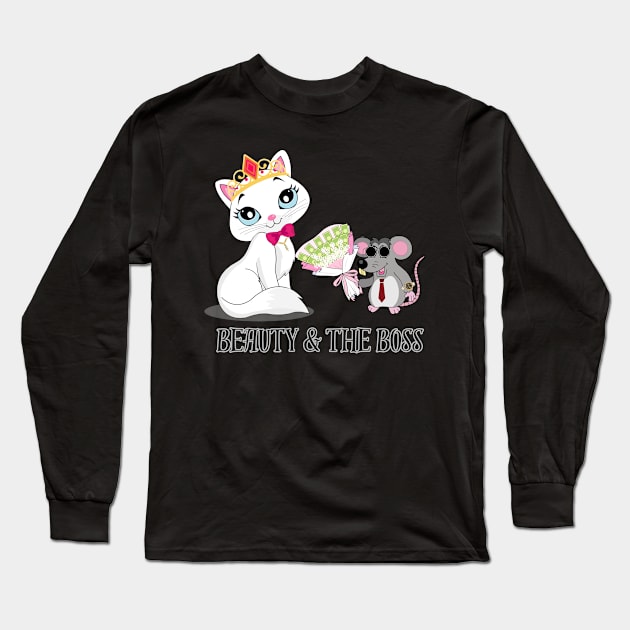 Beauty & The Boss Long Sleeve T-Shirt by ERProduction